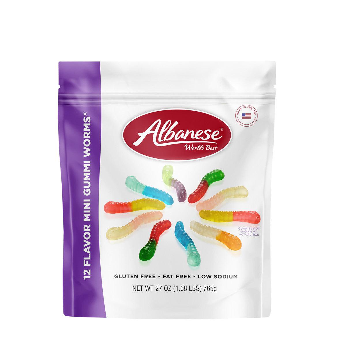 Albanese Confectionery-12 Flavor Mini Gummi Worms 27 oz. Share Size Bag-53466-Legacy Toys