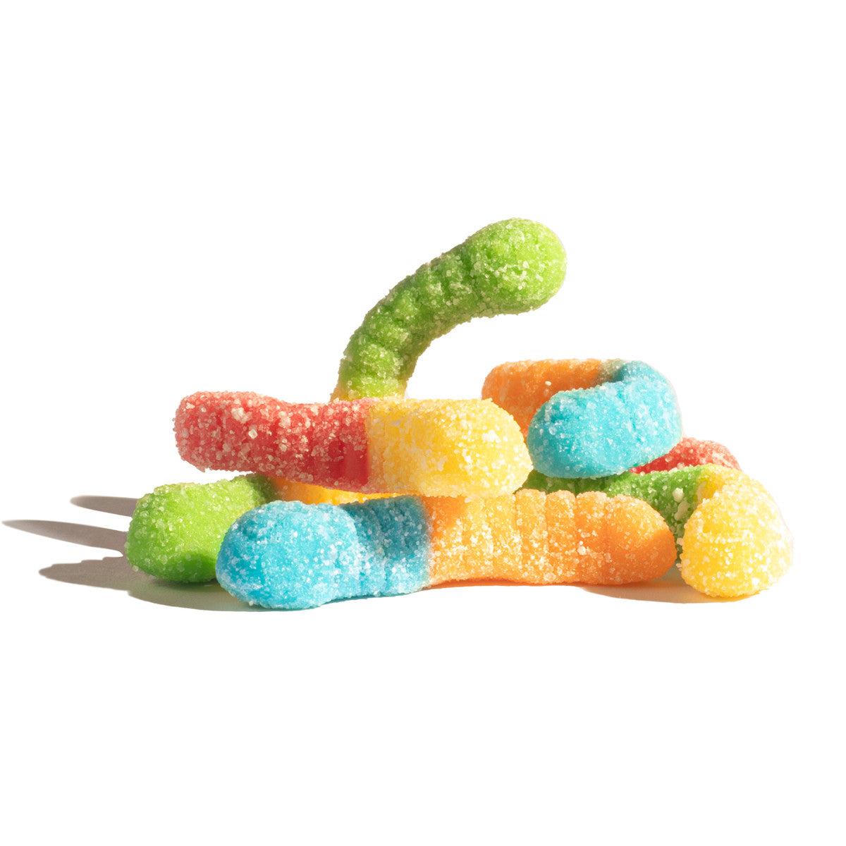 Albanese Confectionery-Sour 12 Flavor Mini Gummi Worms 7 oz. Peg Bag-53356-Legacy Toys