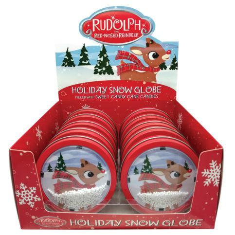 Boston America-Rudolph Snow Globe Tin-17530-Box of 12-Legacy Toys