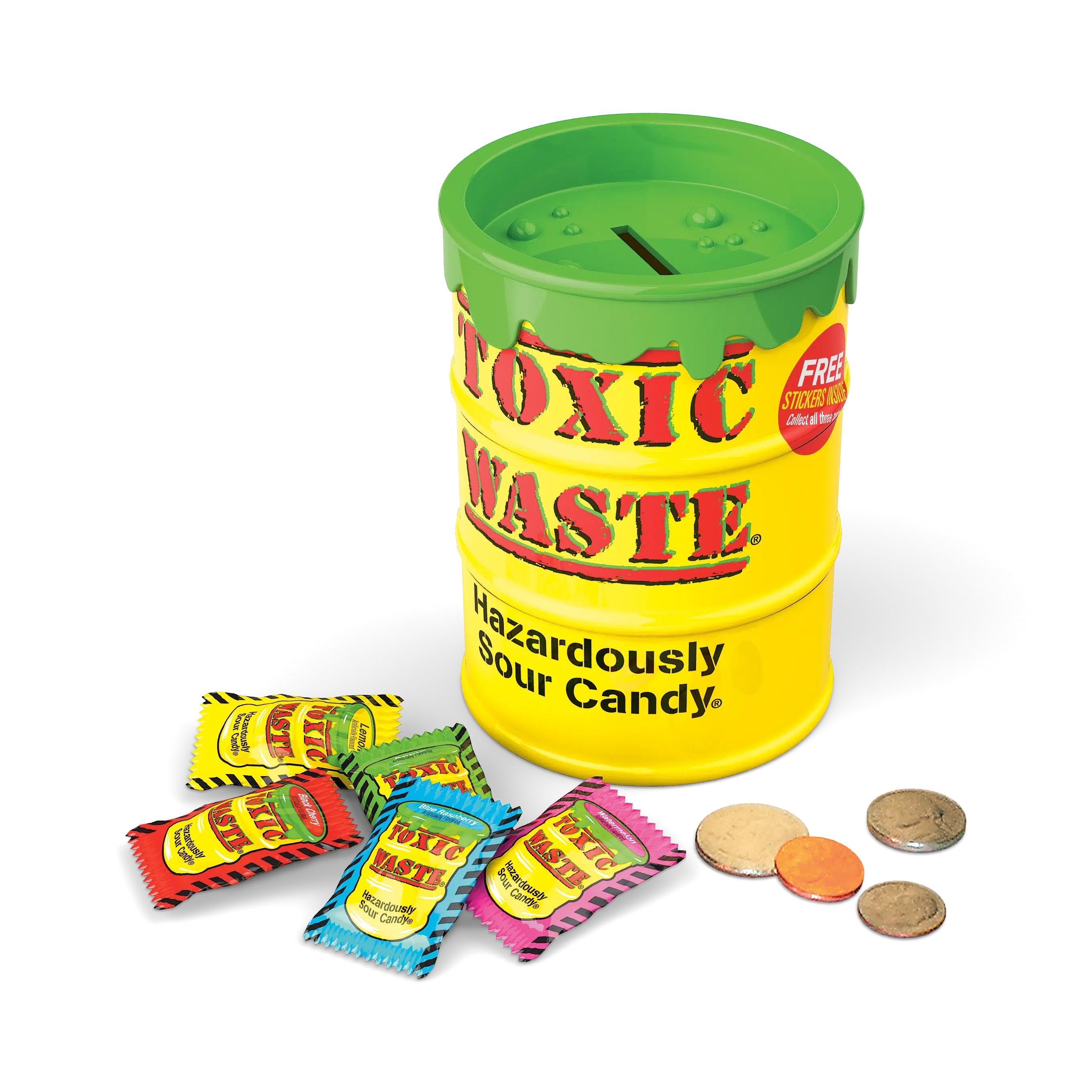 Candy Dynamics-Toxic Waste Original Yellow Bank 3 oz.-87529-1-Legacy Toys