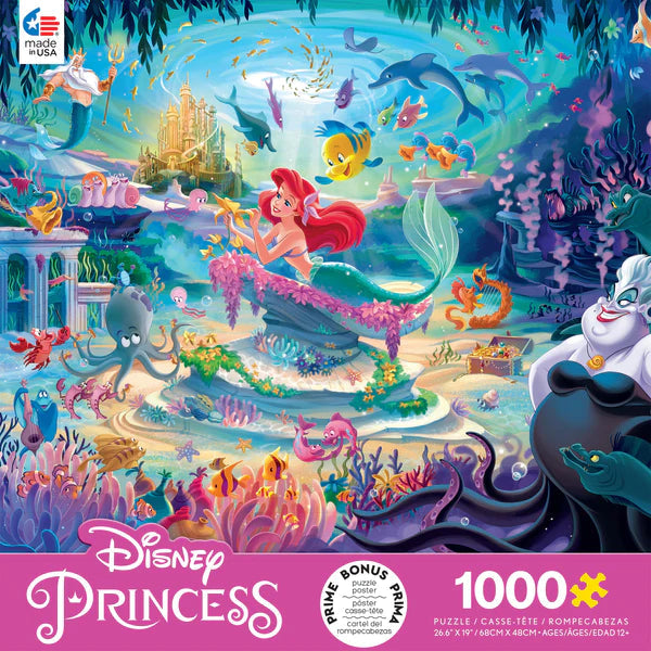 Ceaco-Disney Fine Art - Little Mermaid - 1000 Piece Puzzle-3377-15-Legacy Toys
