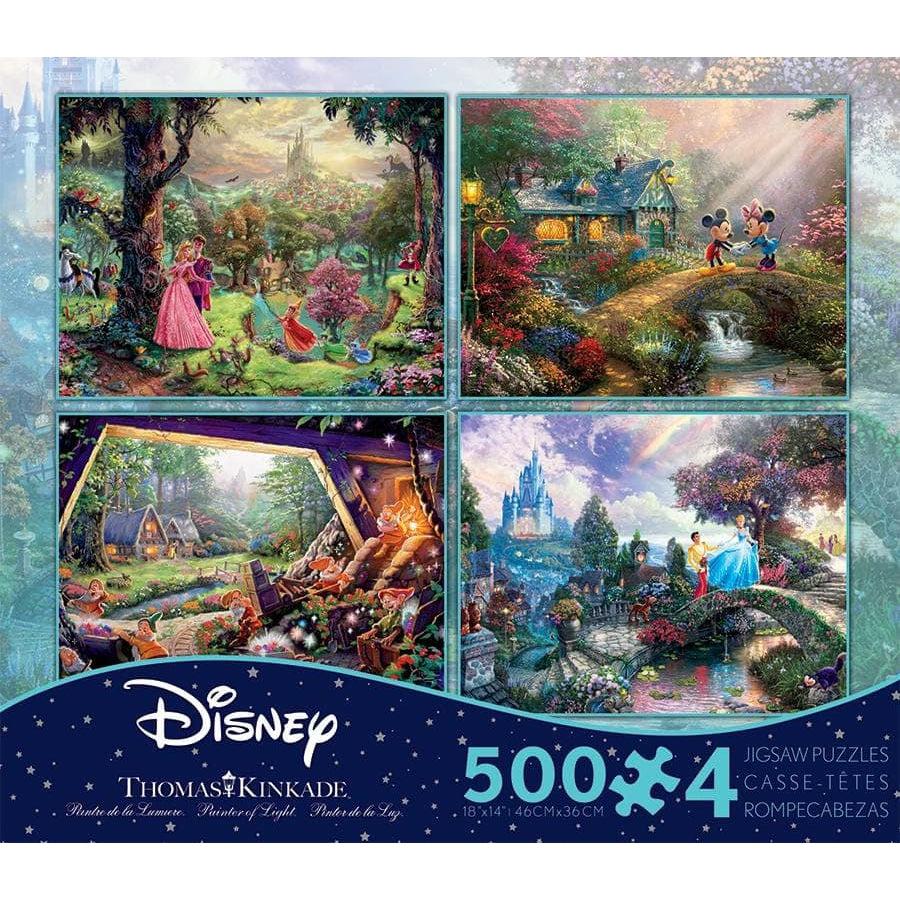 Ceaco-Thomas Kinkade Disney - Multipack Series 3 - 4 in 1 Puzzles - 4 x 500 Piece Puzzle-3668-01-Legacy Toys