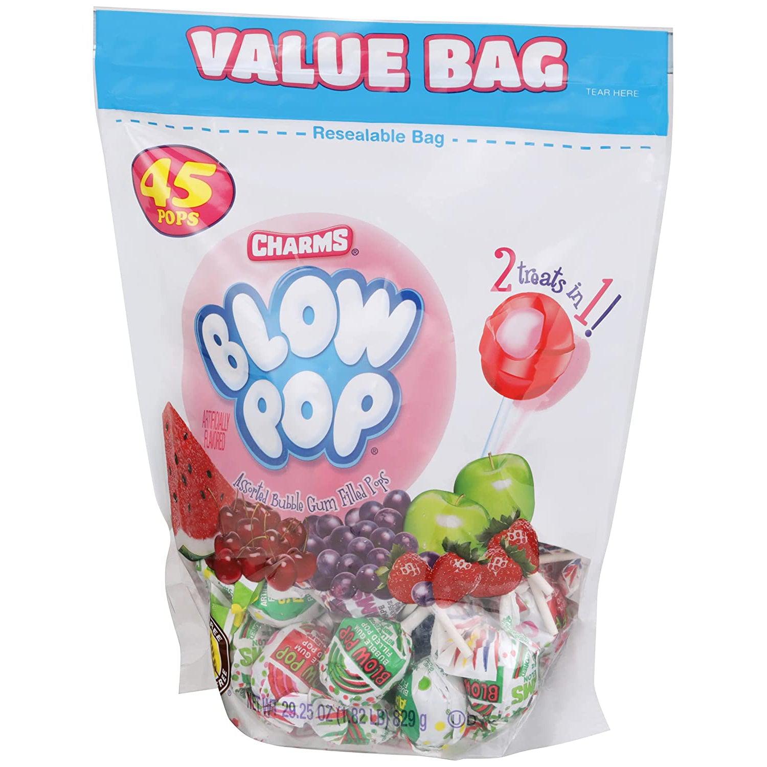 Charms-Charms Blow Pops Assorted Flavors 45 count bag 29.25 oz.-20444-Single-Legacy Toys