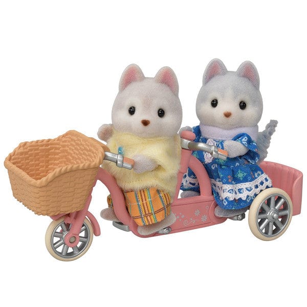 Epoch Everlasting Play-Calico Critters Tandem Cycling Set Husky Sister and Brother-CC1978-Legacy Toys