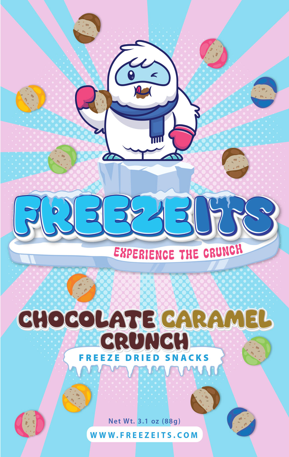 FREEZEITS-FREEZEITS Chocolate Caramel Crunch 3.1 oz. Bag-FRZ105-Legacy Toys