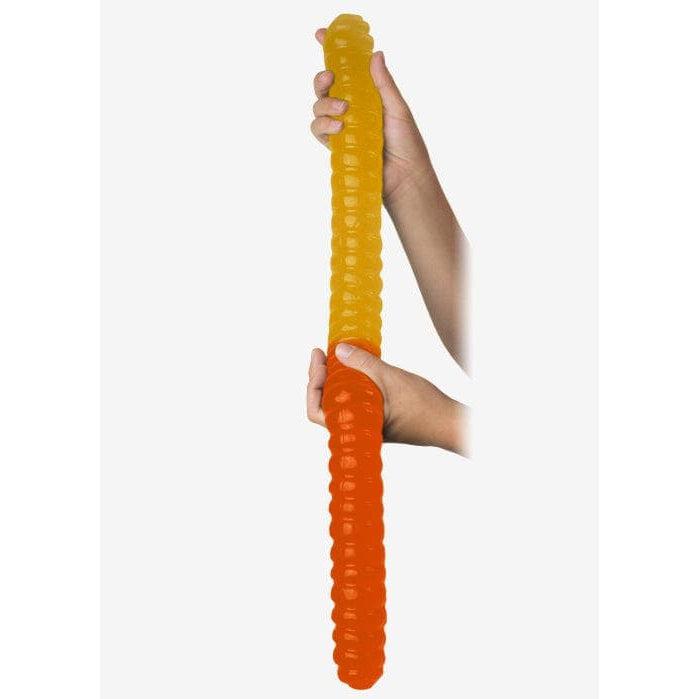 Giant Gummy Bears-Giant 3lb. Gummy Worm Two-Tone-12617-Lemon / Orange-Legacy Toys