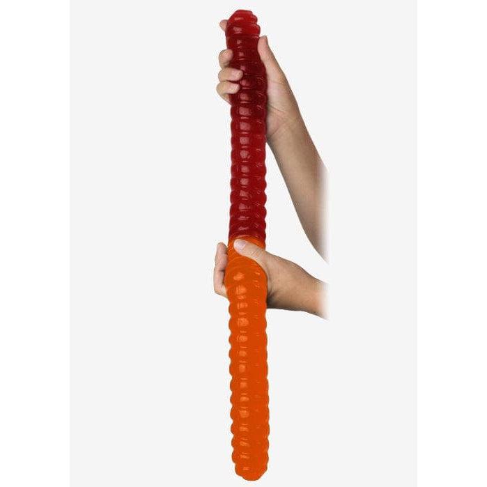 Giant Gummy Bears-Giant 3lb. Gummy Worm Two-Tone-12619-Cherry / Orange-Legacy Toys