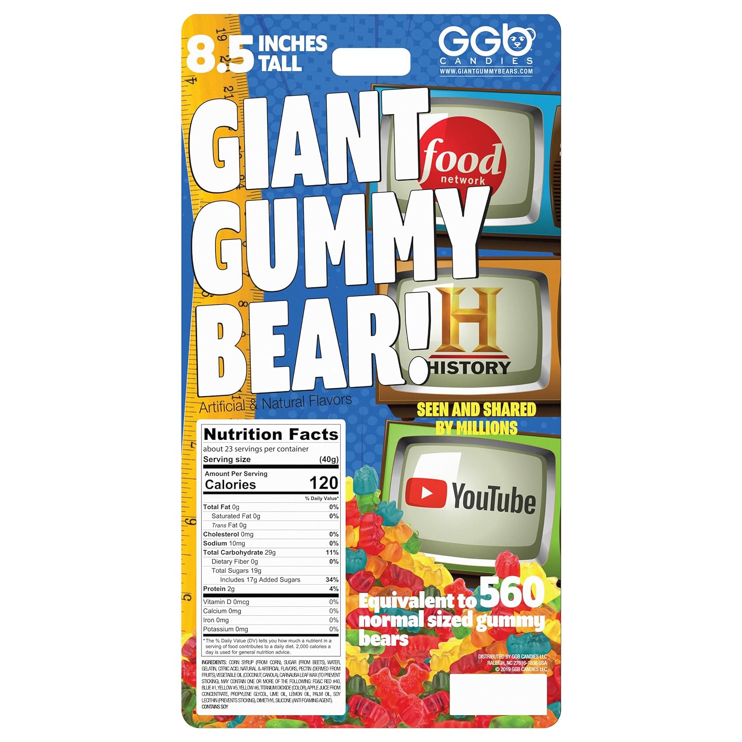 Giant Gummy Bears-Huge 2lb. Gummy Bear Assorted Flavors--Legacy Toys