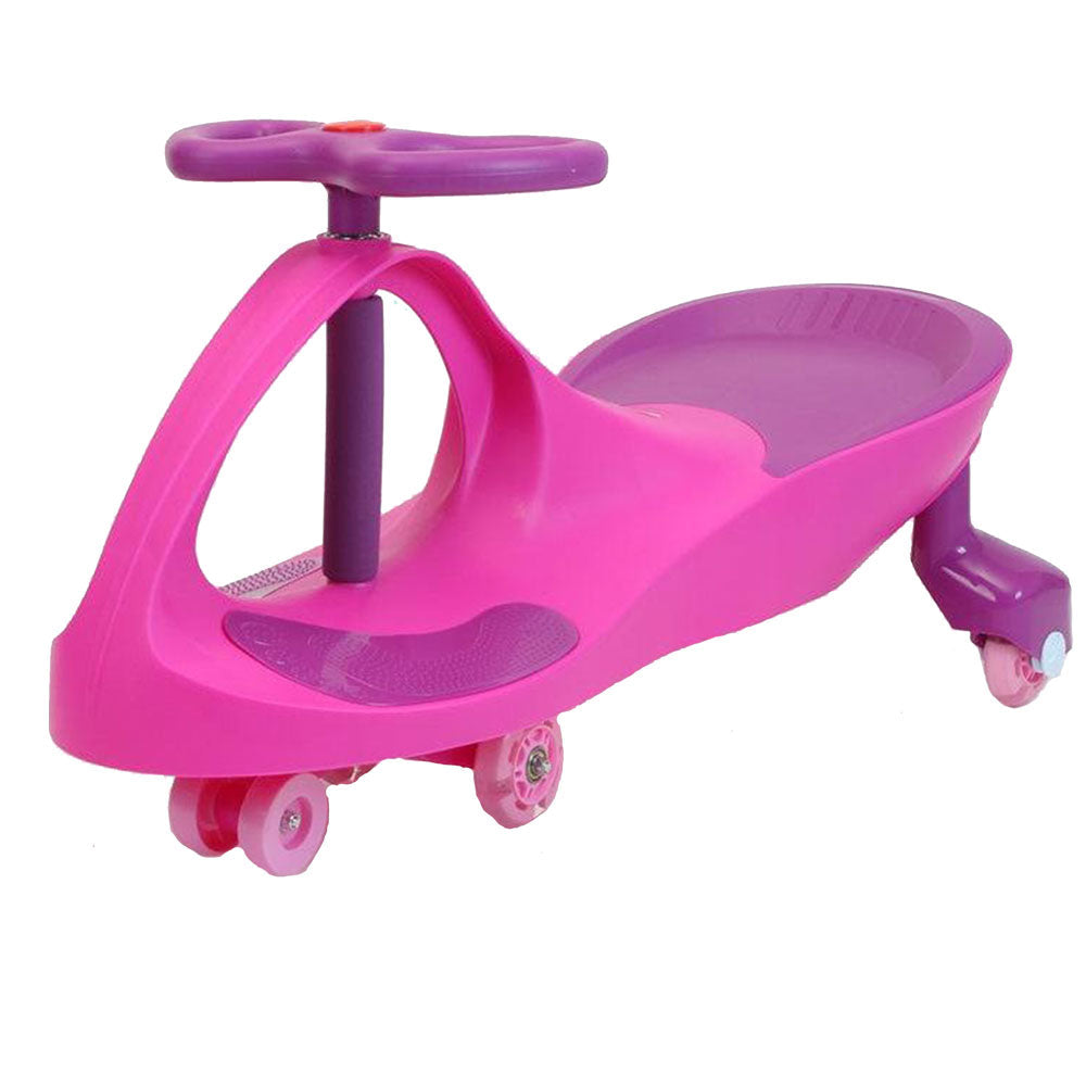 Great Playthings-Ride-On Wiggle Car with Light-Up Wheels, 3 Years & Up, Twist, Swivel & Go!-GP0205-Pink/Purple-Legacy Toys