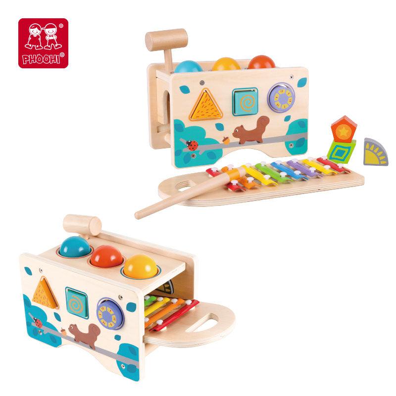 Great Playthings-Wooden 3 in 1 Pounding Bench with Xylophone-PH05Q011-Legacy Toys