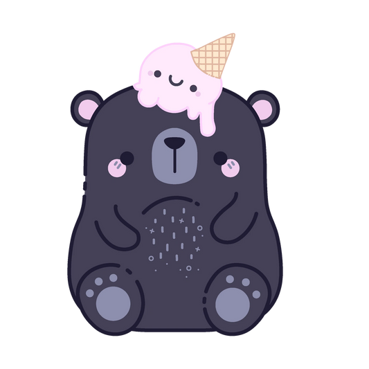 Idako-Ice Cream Hat Bear 4" Sticker-13169-Legacy Toys