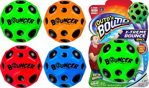 JA-RU-Outd'r Bound X-Treme Bounce Ball Assorted Colors-5131-Legacy Toys