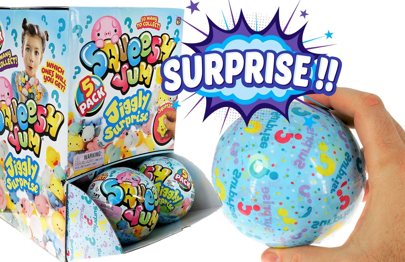 JA-RU-Squeesh Yum Jiggly Surprise Ball 5 Pack-3334-Legacy Toys
