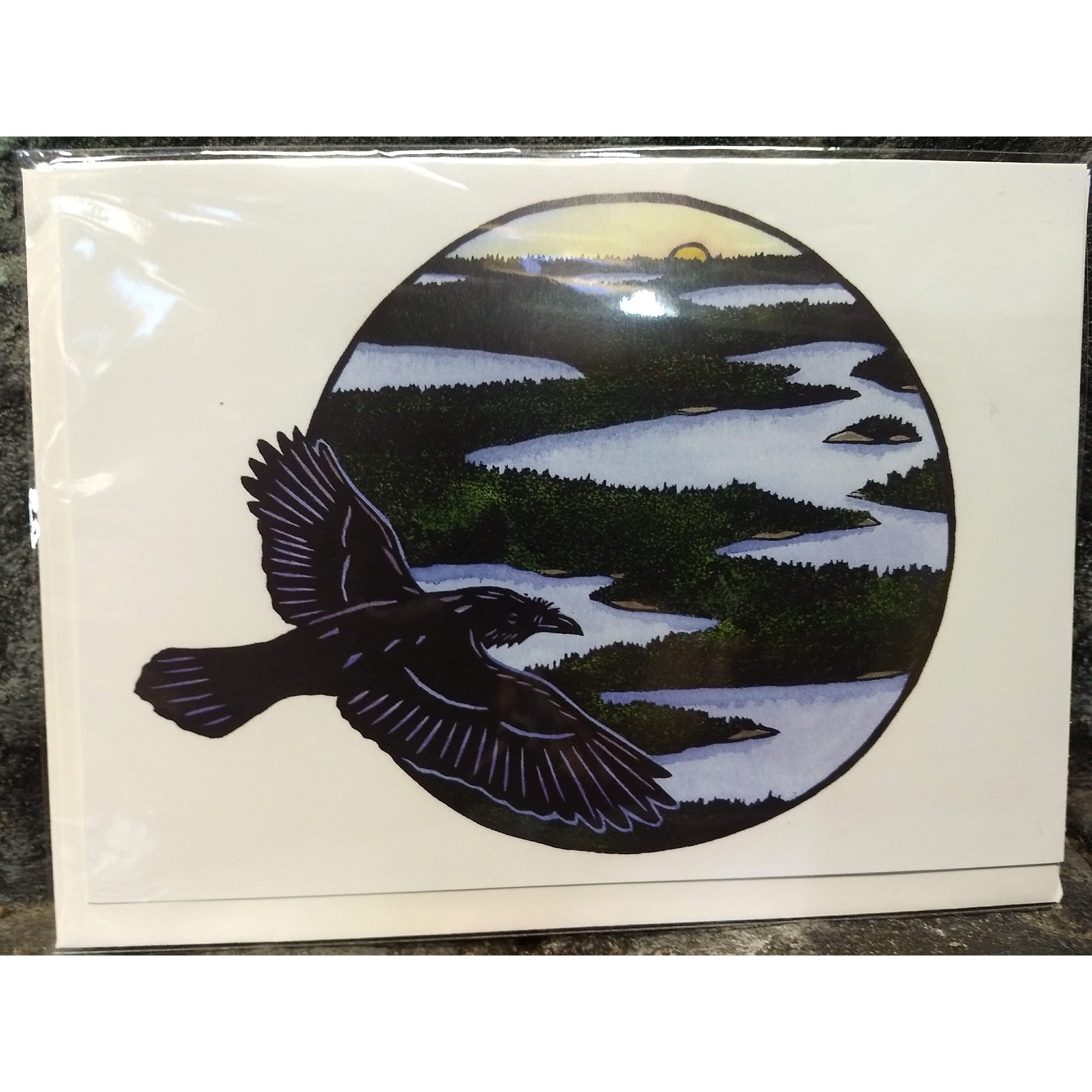 Legacy Bound-Notecard Leave Only Ripples - Canoe Country Raven-12205-Legacy Toys