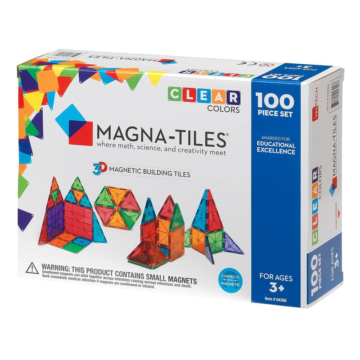 Magna-Tiles-Magna-Tiles 100 Piece Set - Clear Colors-04300-Legacy Toys
