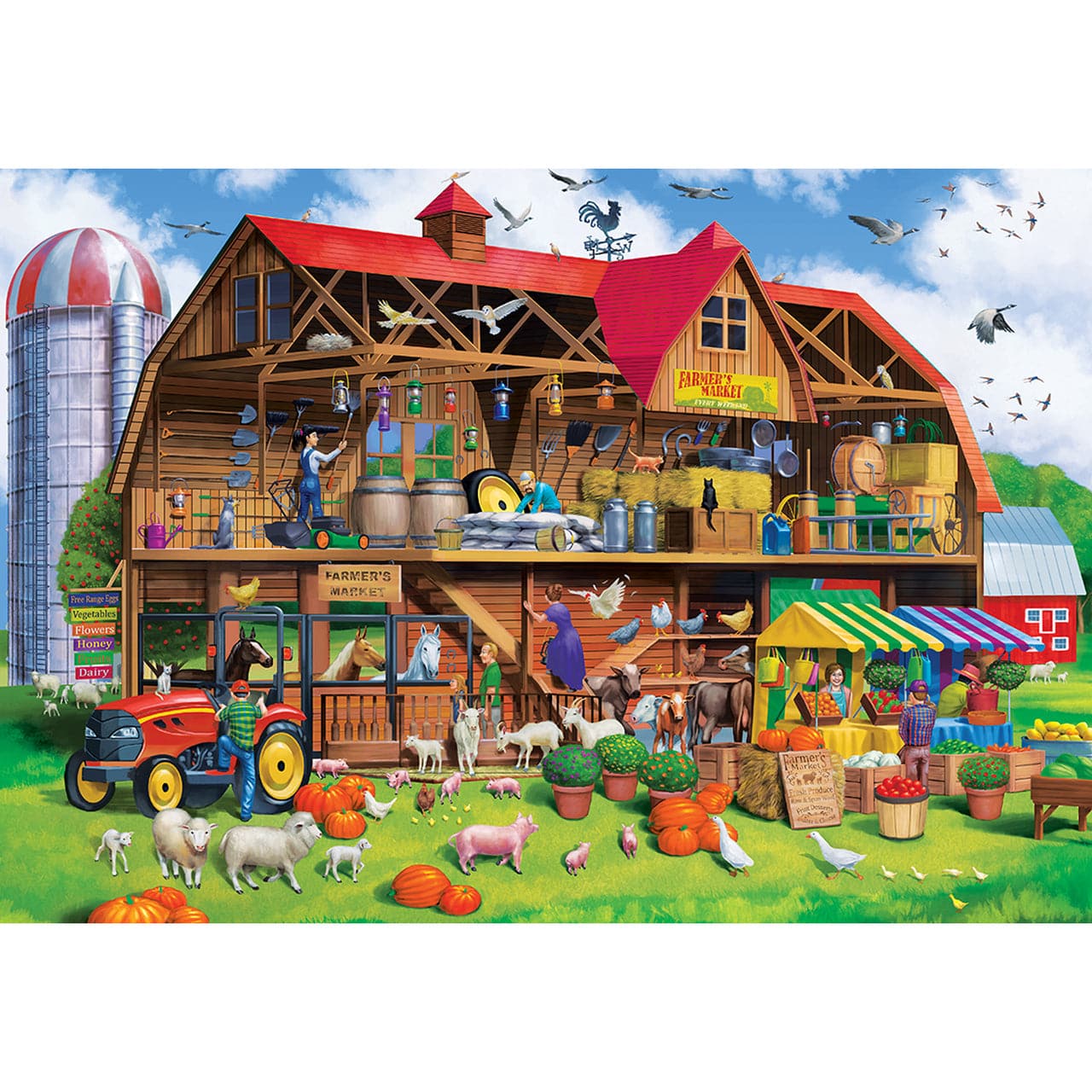 MasterPieces-Cutaways - Family Barn - 1000 Piece EZGrip Puzzle-71966-Legacy Toys