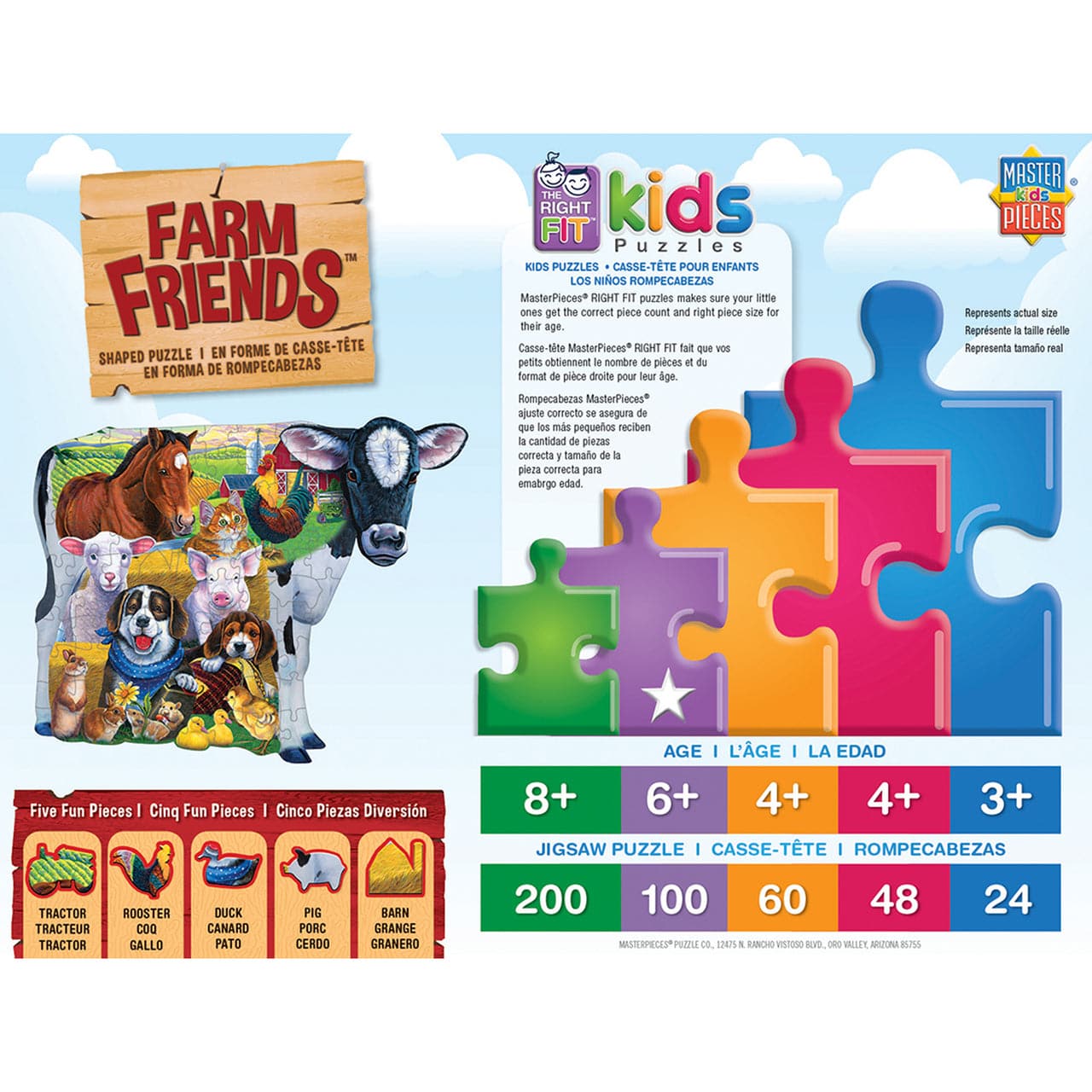 MasterPieces-Farm Friends - 100 Piece Shaped Puzzle-11707-Legacy Toys