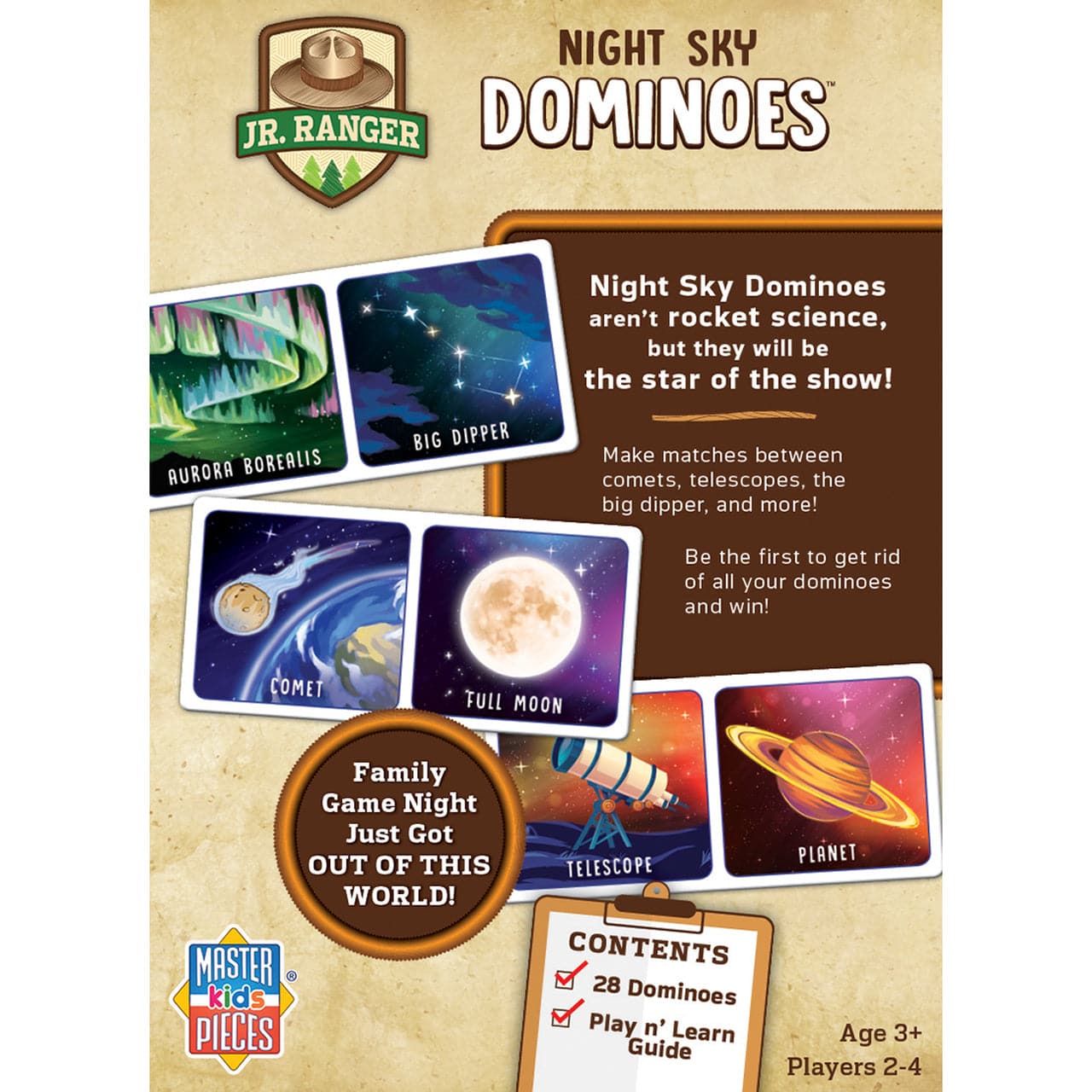 MasterPieces-Jr Ranger - Night Sky Dominoes-41977-Legacy Toys