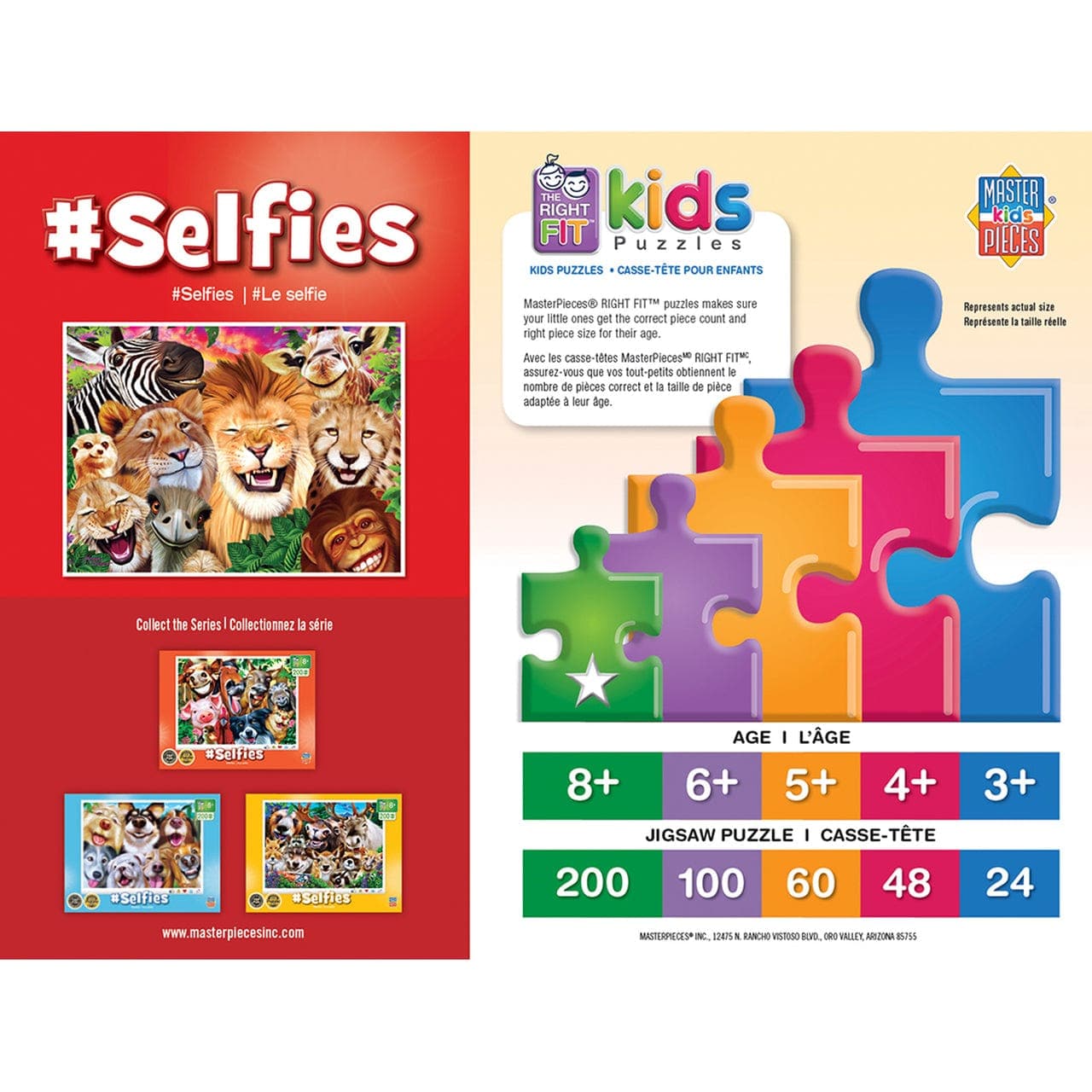 MasterPieces-Selfies - Safari Sillies - 200 Piece Puzzle-11917-Legacy Toys