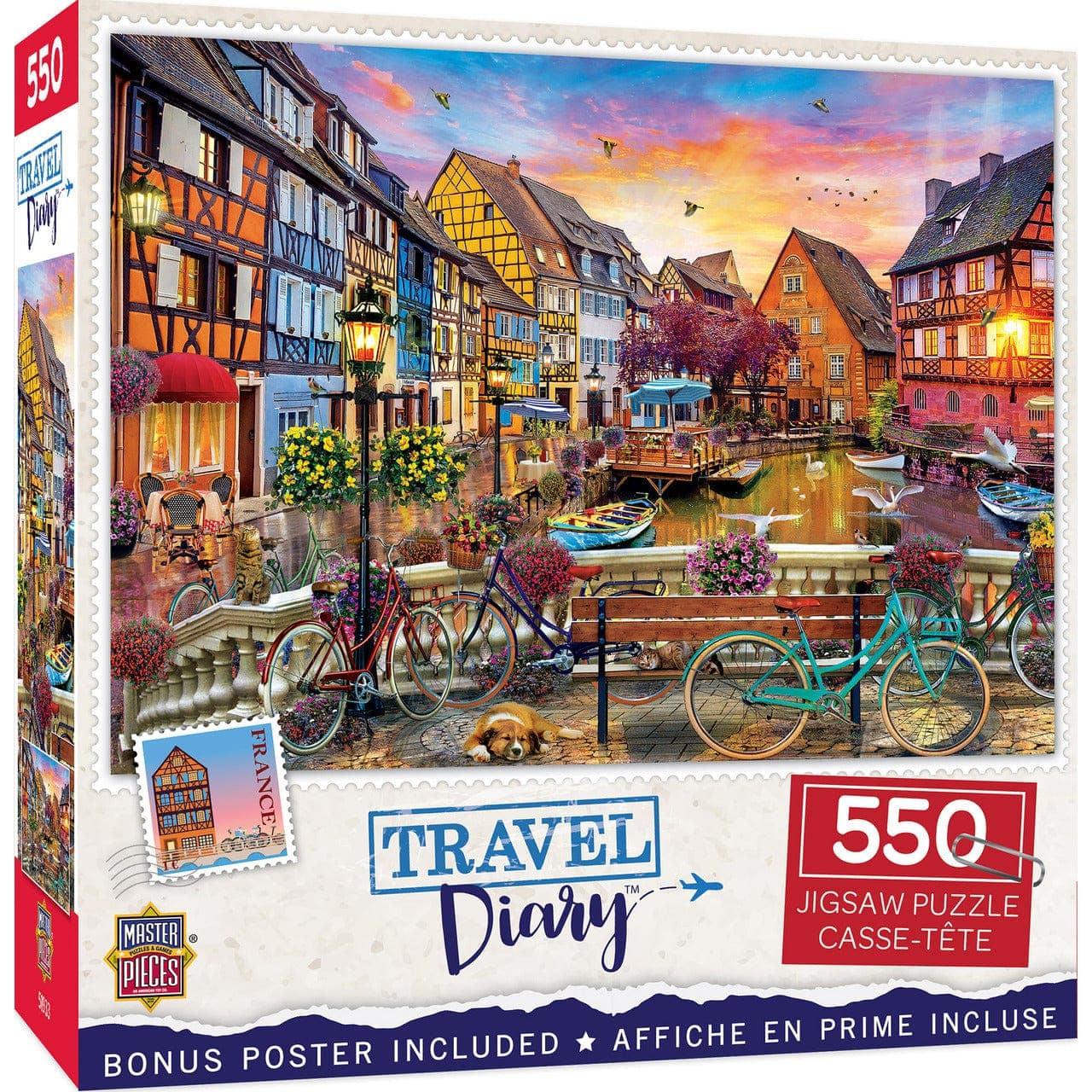 MasterPieces-Travel Diary - Cycling at Colmar, France - 550 Piece Puzzle-32244-Legacy Toys