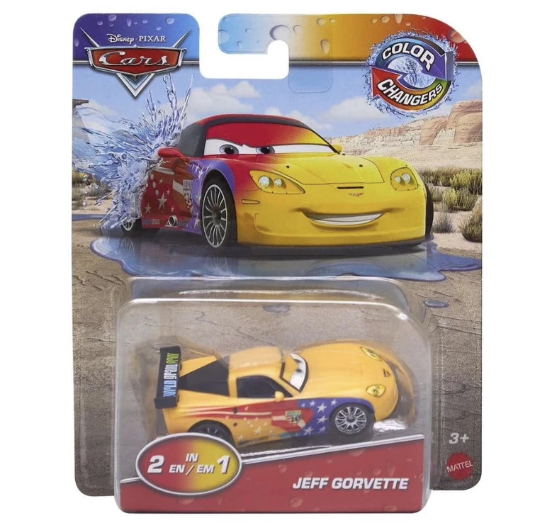 Mattel-Disney Pixar Cars Color Changers-HRX46-Jeff Gorvette-Legacy Toys