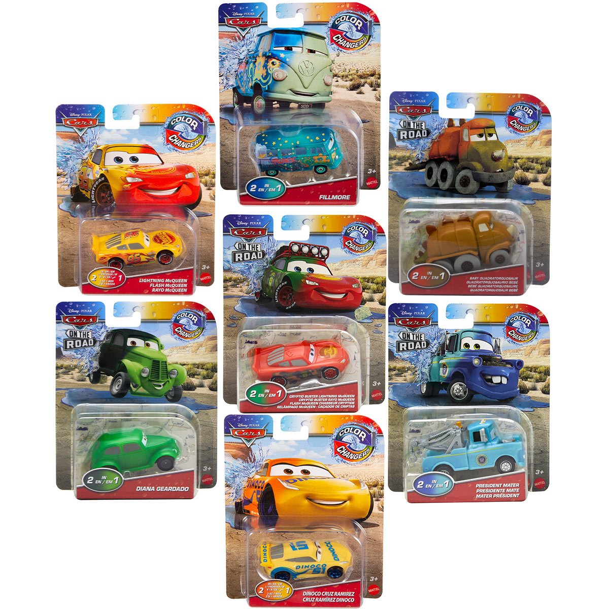 Mattel-Disney Pixar Cars Color Changers--Legacy Toys