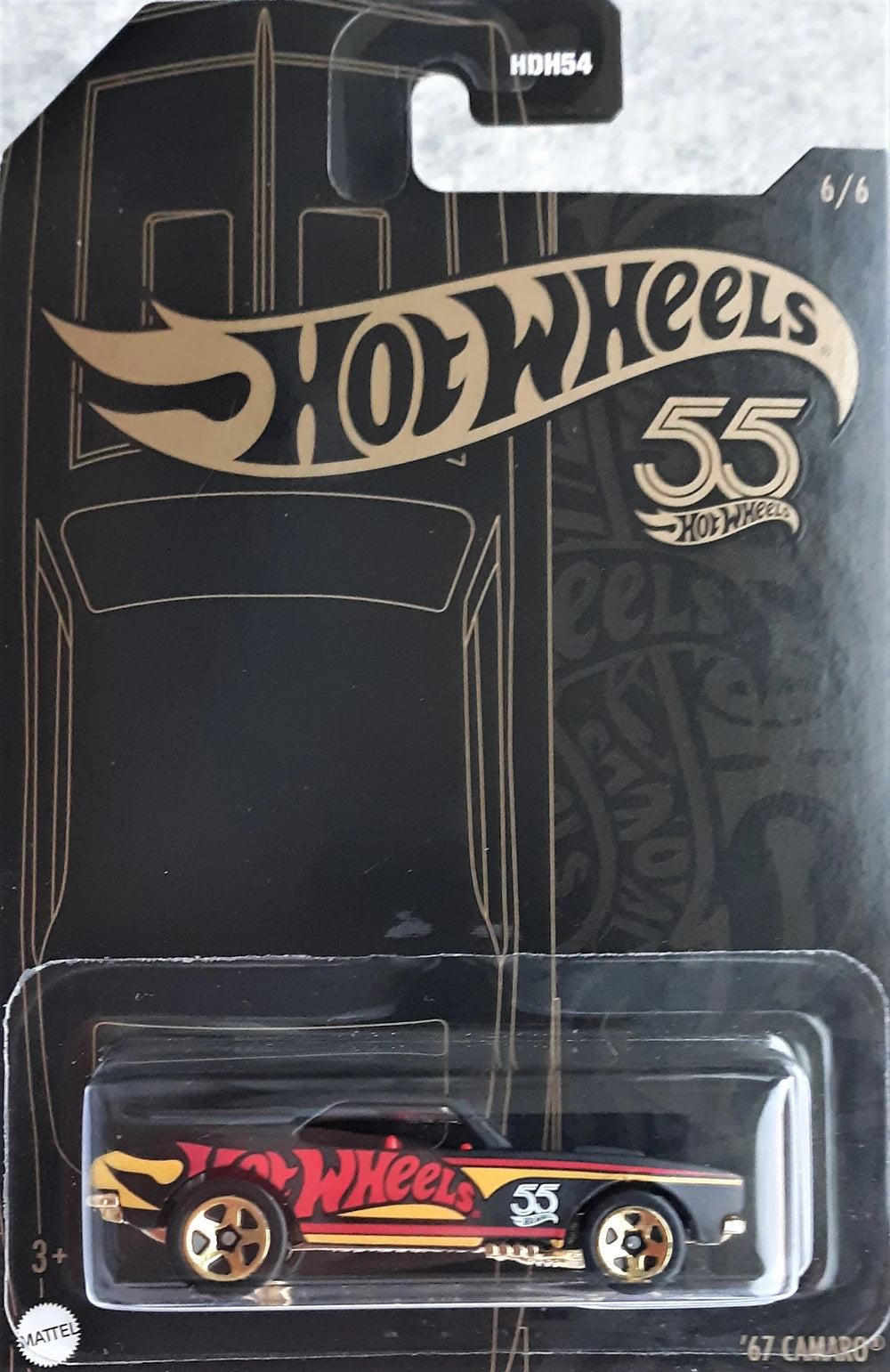 Mattel-Hot Wheels - 55th Anniversary Black and Yellow Series (2023) - Mix 2 - '67 Camaro-HLK08-Legacy Toys