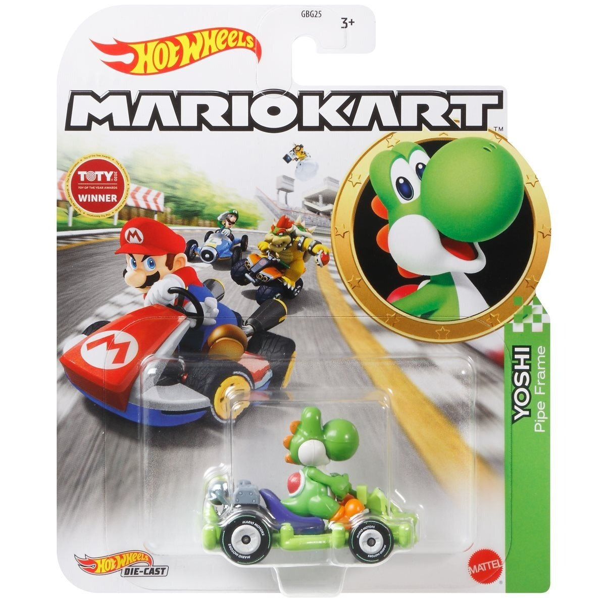 Mattel-Hot Wheels Mario Kart-GRN19-Yoshi-Legacy Toys