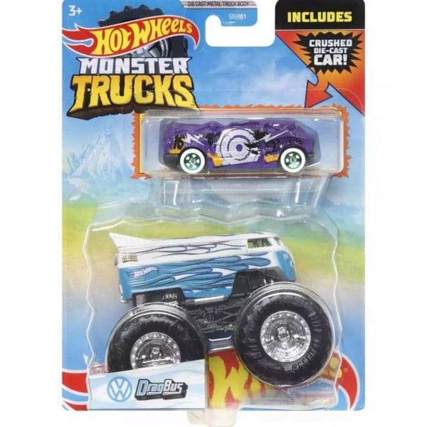 Mattel-Hot Wheels Monster Truck & Car - Assorted Styles-HDC00-DragBus-Legacy Toys