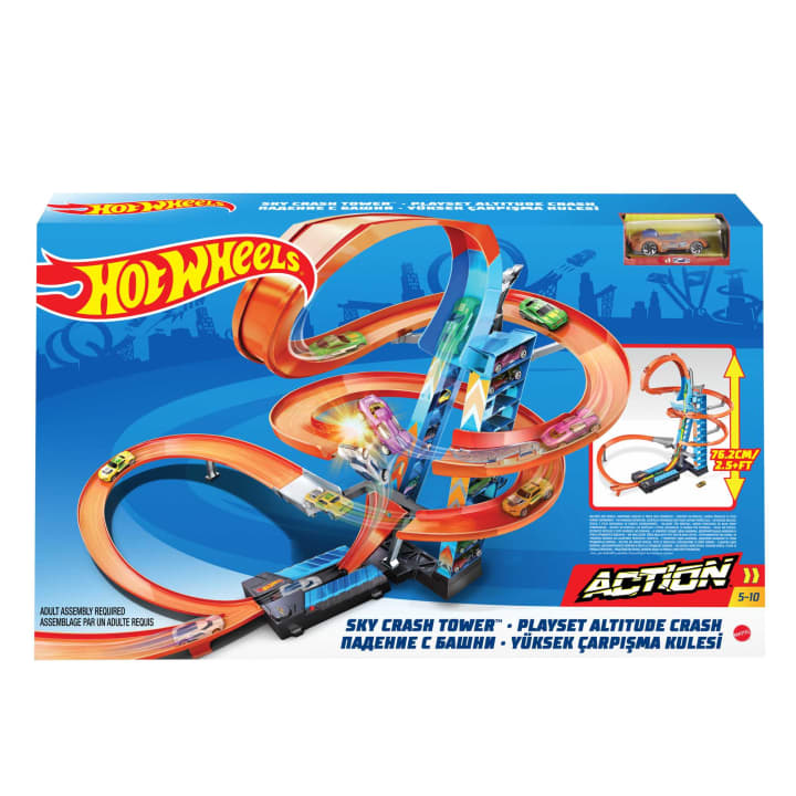 Mattel-Hot Wheels Sky Crash Tower Track Set-GWT39-Legacy Toys