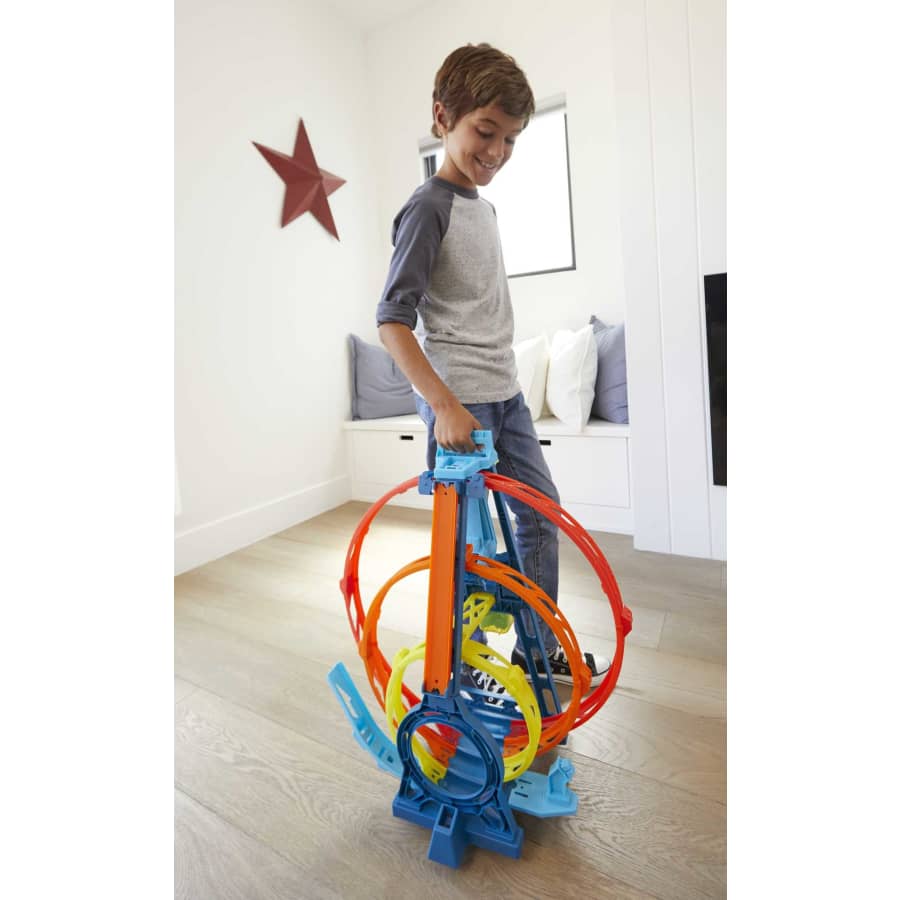 Mattel-Hot Wheels Track Builder Unlimited - Triple Loop Kit-GYP65-Legacy Toys