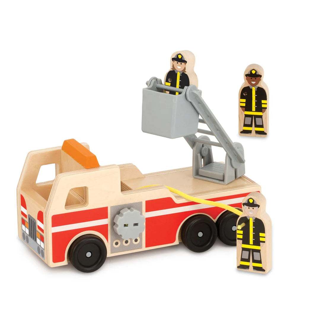 Melissa & Doug-Classic Wooden Fire Truck-9391-Legacy Toys