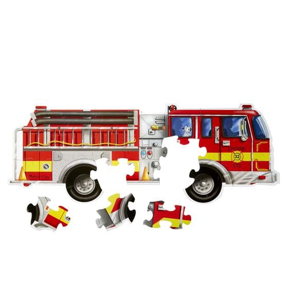 Melissa & Doug-Giant Fire Truck Floor Puzzle - 24 Pieces-0436-Legacy Toys