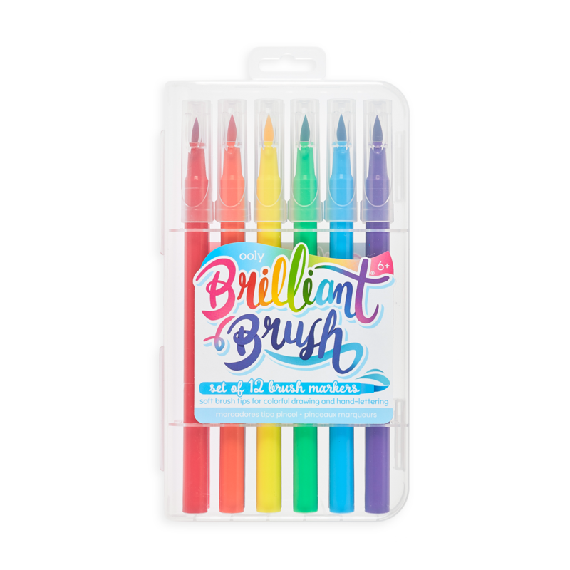 Ooly-Brilliant Brush Markers - Set of 12-130-068-Legacy Toys