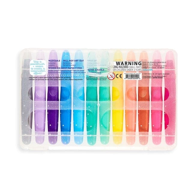 Ooly-Rainbow Sparkle Metallic Watercolor Gel Crayons - Set of 12-133-57-Legacy Toys