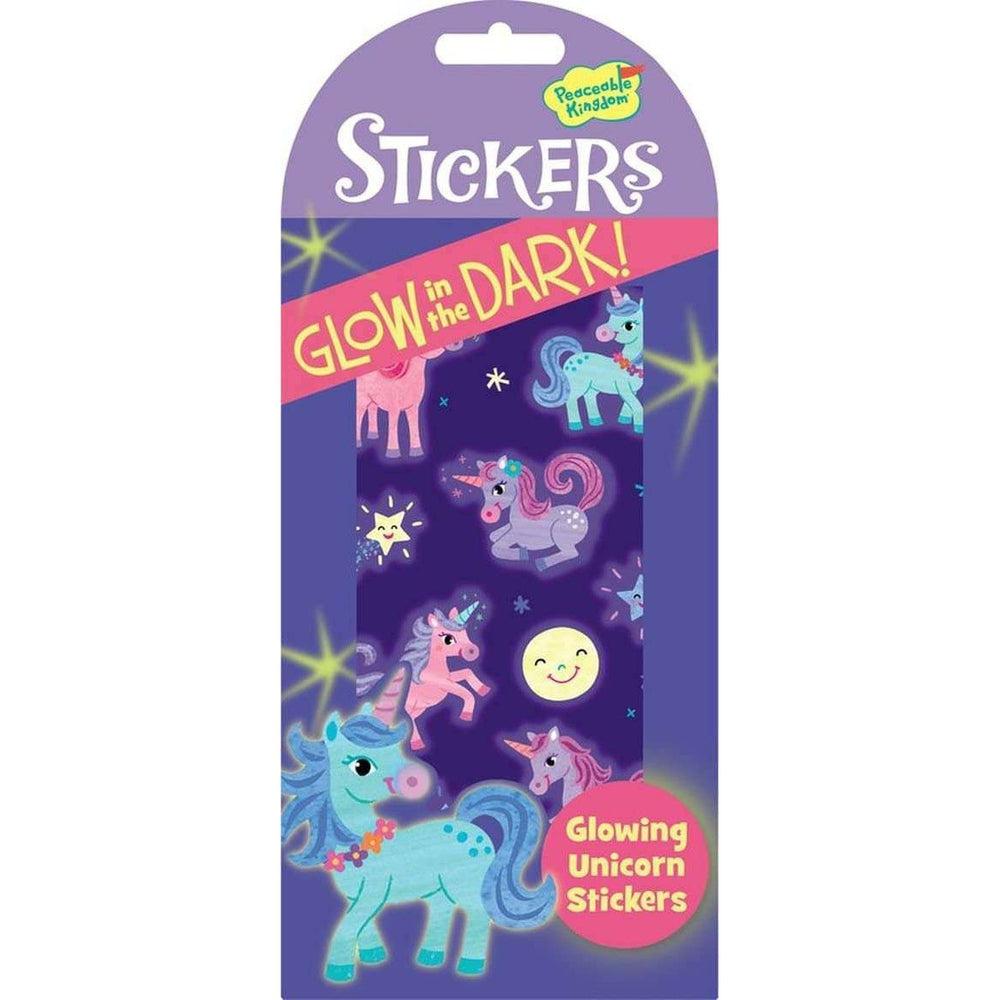 Peaceable Kingdom-Glow In The Dark Stickers - Unicorns-STK158-Legacy Toys