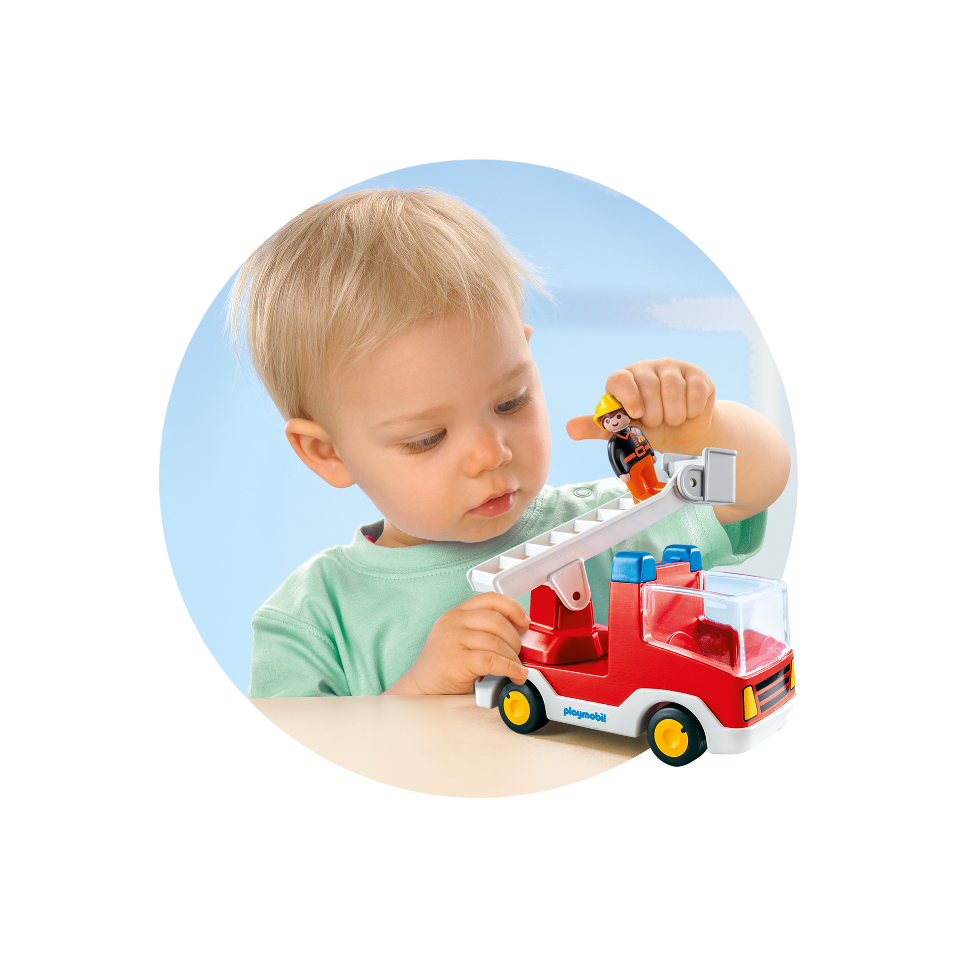Playmobil-1.2.3. Ladder Unit Fire Truck-6967-Legacy Toys