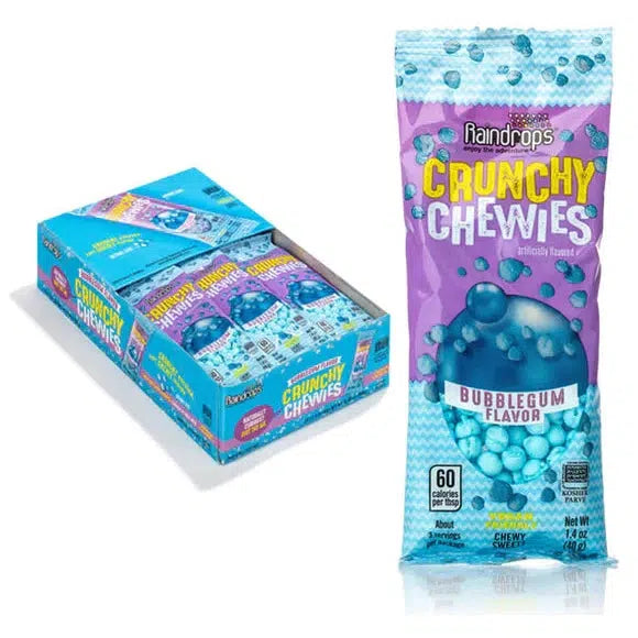 Raindrops-Crunchy Chewies - Bubblegum 1.4 oz Bag-R11004-24-Box of 24-Legacy Toys