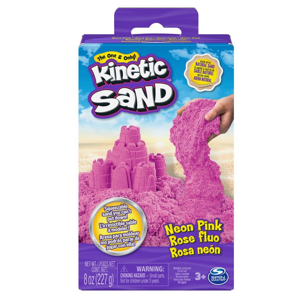 Spin Master-Kinetic Sand 8 oz Neon Sand Box Assortment-20138721-Pink-Legacy Toys