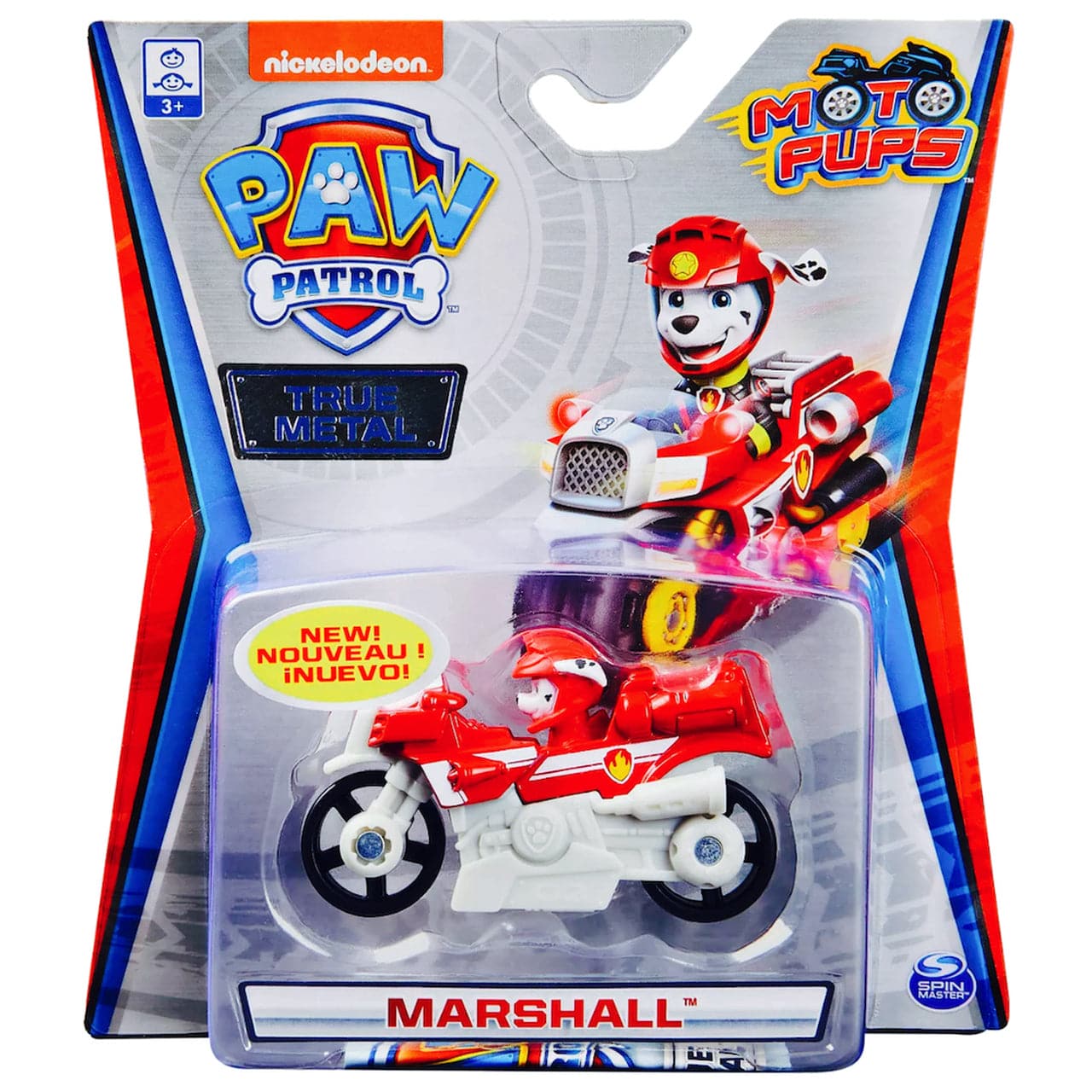 Spin Master-PAW Patrol True Metal 1:55 Scale Die Cast-20127776-Moto Pups Marshall-Legacy Toys