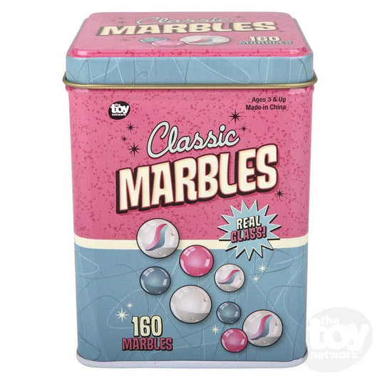 The Toy Network-160 Piece Marble Set In A Tin Box--Legacy Toys