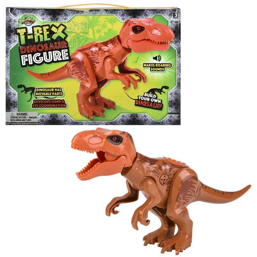 The Toy Network-Blocks T-Rex Roaring Dinosaur Building Block Figure with Sound-AM-BDTRX-Legacy Toys