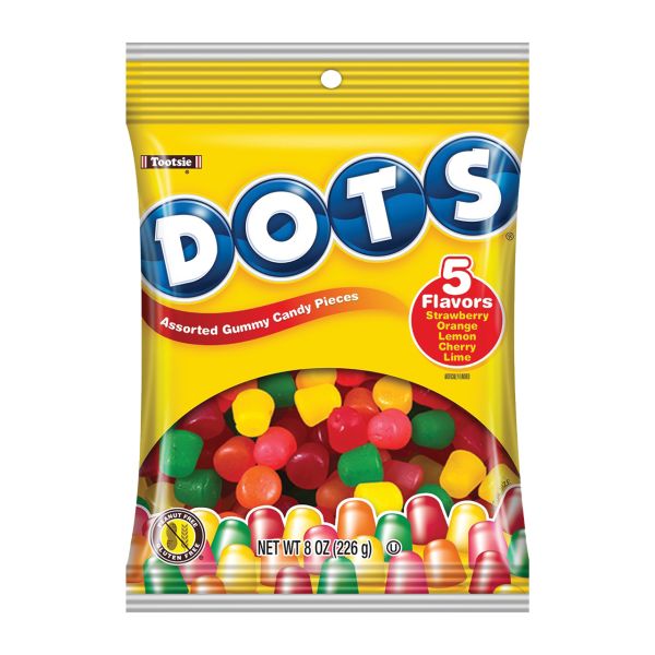 Tootsie-Dots Gummi Candy 8 oz. Peg Bag-8100-Single-Legacy Toys