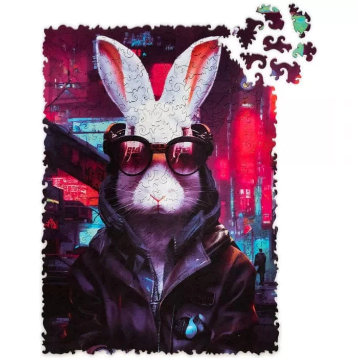 Unidragon-Pop-Art - Cyber Rabbit Wooden Puzzle - 250 Pieces-UNI-CYBERRAB-Legacy Toys