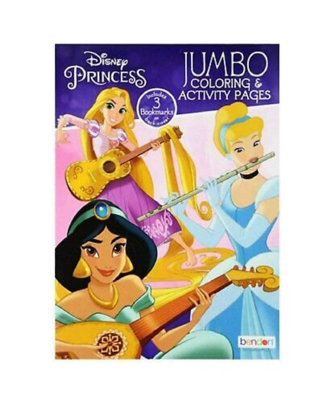 United Party-Disney Princess 80 Page Coloring Book Assorted Styles-4577036-2-Rapunzel - Jasmine - Cinderella-Legacy Toys