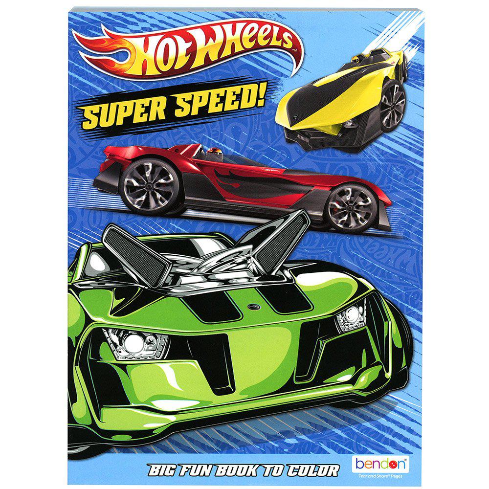 United Party-Hot Wheels 80 Page Coloring Book-45089UPD-Legacy Toys