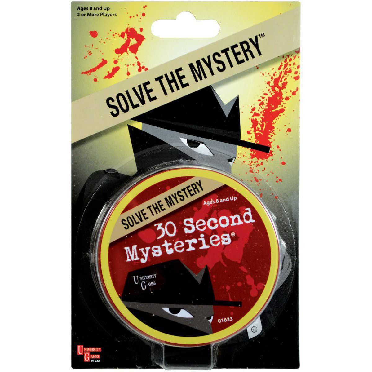 University Games-Mystery, Mind and Logic: 30 Second Mysteries Tin-01633-Legacy Toys