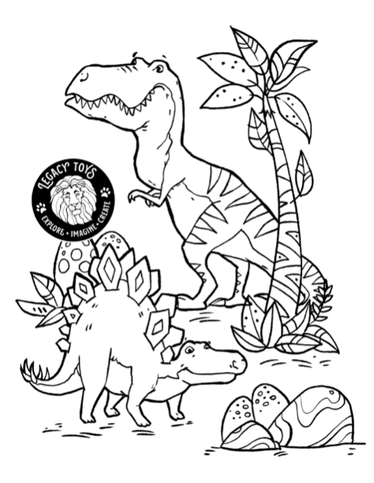 Some T-rrific new coloring sheets for your little dino's at Legacy Toys