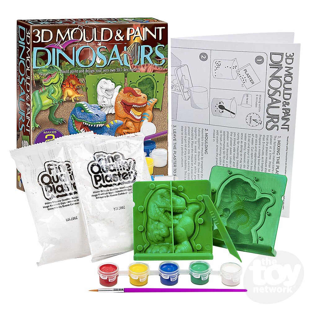 The Toy Network-3D Mould & Paint - Dinosaurs-4M-04777-Legacy Toys