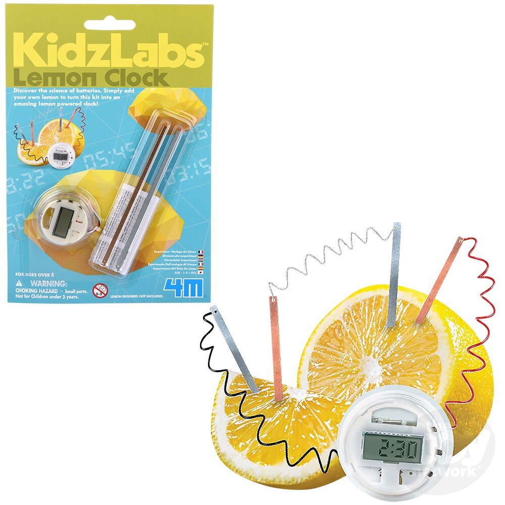 The Toy Network-Kidz Labs Lemon Clock-4M-03306-Legacy Toys